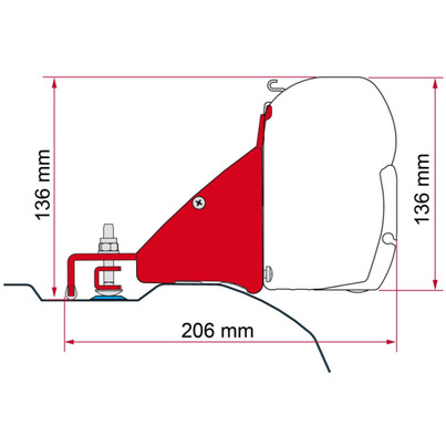 Adaptateur F45 pour DUCATO JUMPER BOXER à partir de 06/2006 L2H2  - FIAMMA