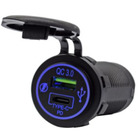 Miniature Prise charge rapide encastrable - USB-A  + USB-c - avec voltmètre LED N° 0