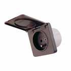 Miniature ATTENTION Produit imparfait | Prise 220v+terre marron. nf+couvercle. N° 1
