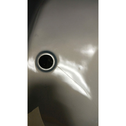 ATTENTION Produit imparfait | LAVABO ENCASTRABLE OVALE EN PLASTIQUE ARGENT 450x335x145mm