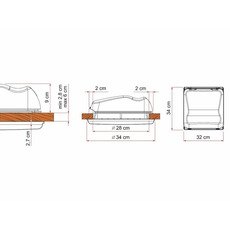 Miniature LANTERNEAU VENT 28x28 BLANC - FIAMMA N° 1 Miniature LANTERNEAU VENT 28x28 BLANC - FIAMMA N° 1