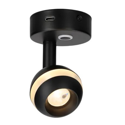 Spot LED Noir en Saillie Arsie avec Port USB-C PD - 12V - 30V  -  HABA