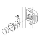Miniature Serrure Large Push Lock - Φ26 mm - Entraxe de 64.5 mm -  Chrome perlé N° 1