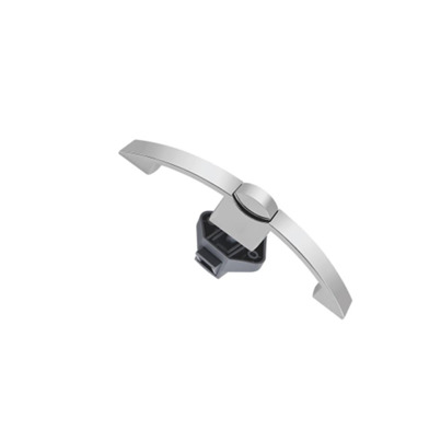 Serrure à bouton poussoir courbée - Φ12 mm - Entraxe de  128 mm - Chrome