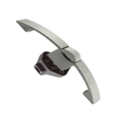 Serrure à bouton poussoir courbée - Φ12 mm - Entraxe de  128 mm - Chrome perle