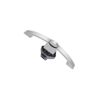 Serrure à bouton poussoir courbée - Φ12 mm - Entraxe de  160 mm - Chrome