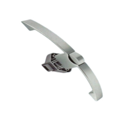 Serrure à bouton poussoir courbée - Φ12 mm - Entraxe de  160 mm - Chrome perle