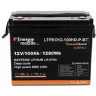 Miniature Batterie Lithium LiFePO4 12V 100Ah avec Chauffage Polar & Bluetooth - LTPRO12-100HD-P-BT - ENERGIE MOBILE N° 0