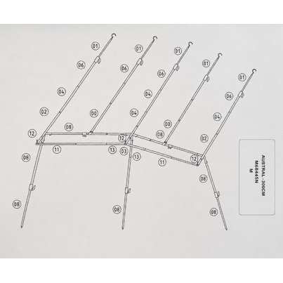 TUBE REPERE 06 - Diamètre 25 × 1016  mm  - POUR ARMATURE AUSTRAL 3.00 mètres  - Taille M - TRIGANO