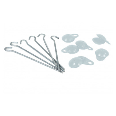 Lot de 6 attaches tapis de sol + piquets -  GRIS - ARISOL