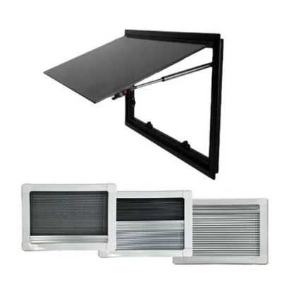 Baie projetable SQUARE en double vitrage acrylique – 1000 X 800 - Store occultant + moustiquaire