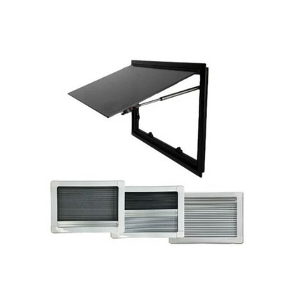 Baie projetable SQUARE en double vitrage acrylique –  400 x 450  - Store occultant + moustiquaire