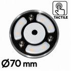 Miniature Plafonnier LED tactile miroir -  Ø 70 mm - 12/24V - BLANC CHAUD  avec veilleuse BLEUE N° 1