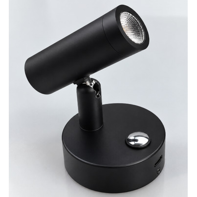 Liseuse LED orientable sur rotule noire 12V 2W avec variateur tactile & port USB-C (3000K)