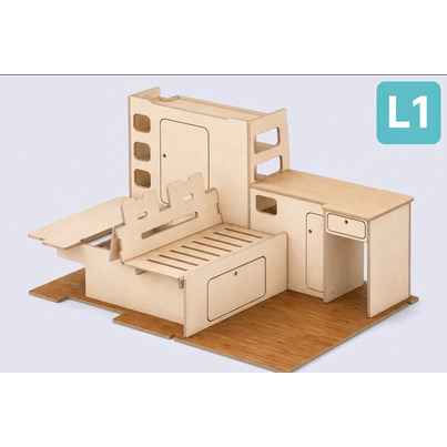 Kit d'aménagement intérieur COCOON pour Renault Trafic 3 / Fiat Talento / Nissan NV300 / Opel Vivaro (2015-2020) - L1 court - LIBERTY VAN