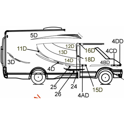 Autocollant  - coté droit -  chausson Welcome 79EB -  2013  - ANTHRACITE