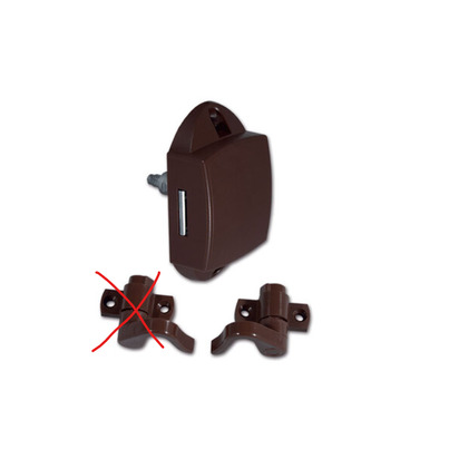 ATTENTION Produit imparfait | SERRURE PUSH-LOCK MARRON AVEC CROCHETS  VENDU A L'UNITE 