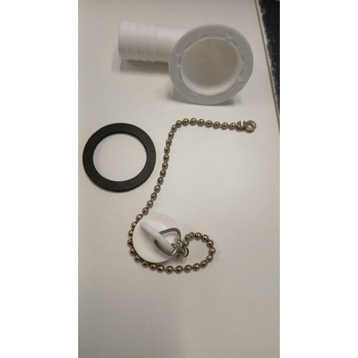 ATTENTION Produit imparfait | Bonde coudée avec bouchon et chainette 20 mm - ZADI