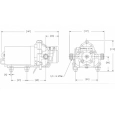 Miniature Pompe à eau 12 Volts, 10 litres minute avec filtre et raccord 2095 - SHURFLO N° 2