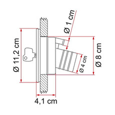 Miniature COUPELLE EAU COURTE A CLE DIAMETRE 40 mm COLORIS NOIR - FIAMMA N° 1