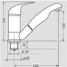 Miniature Robinet mitigeur chromé avec douchette et contacteur raccord tétine 12/12mm- REICH N° 3