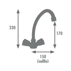 Miniature ROBINET MÉLANGEUR POUR LAVABO D'ANGLE HERA RACCORD 10/12mm N° 2