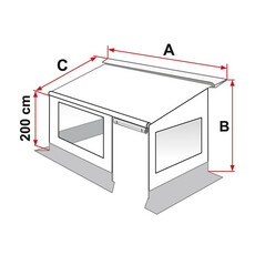 Miniature Privacy Room CS Light 280 / H:230-260 cm - FIAMMA N° 3 Miniature Privacy Room CS Light 280 / H:230-260 cm - FIAMMA N° 3
