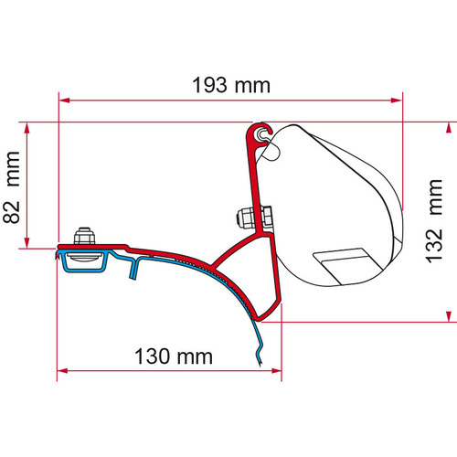 ADAPTATEURS STORES F35/CARAVANSTORE VW T5/T6 MULTIVAN / TRANSPORTEUR - FIAMMA