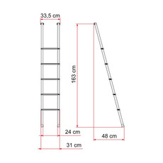 Miniature ECHELLE DELUXE ALUMINIUM AMOVIBLE 5 MARCHES POUR COUCHETTE DELUXE 5B - FIAMMA N° 2