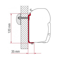 Miniature Adaptateur S 400 de 40cm store zip,F45s ou F45L - FIAMMA N° 1