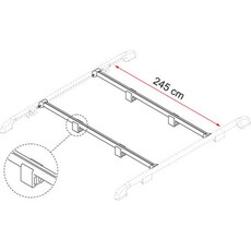 Miniature 2 X BARRES DE TOIT ALUMINIUM FIXING-BAR RAIL - FIAMMA N° 2