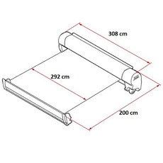 Miniature STORE F45S 3 METRES BOITIER TITANIUM TOILE DELUXE GREY - FIAMMA N° 4