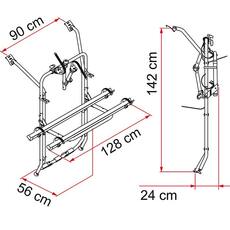 Miniature Porte-vélos conçu pour Volkswagen T5 avec hayon arrière à partir de 07/2003 - FIAMMA N° 2 Miniature Porte-vélos conçu pour Volkswagen T5 avec hayon arrière à partir de 07/2003 - FIAMMA N° 2