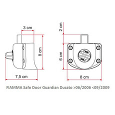 Miniature SERRURES DE SECURITE PORTIERES GUARDIAN DUCATO DU 06/2006 AU 09/2009 - FIAMMA N° 3 Miniature SERRURES DE SECURITE PORTIERES GUARDIAN DUCATO DU 06/2006 AU 09/2009 - FIAMMA N° 3