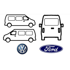 Baies en verre teinté sécurit pour Volkswagen Caddy Maxy 2004-2016 / 2015-2020 / 2008-2020 / 2021