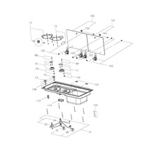 Pièces Détachées Combiné 2 feux+ Evier à Droite MO9722R