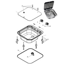 Pièces détachées pour évier carré SNG 4244 - DOMETIC