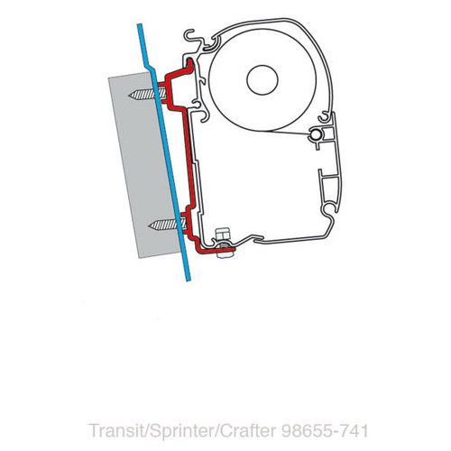 kit adaptateur pour store f45s/f45til/zip sur vw crafter/transit/sprinter - fiamma
