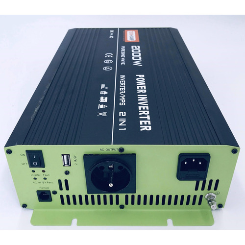 convertisseur pur sinus 12 volts 2000 watts avec telecommande + relais secteur - teknocamp
