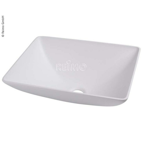  lavabo rectangulaire design - plastique blanc 35 x 26 x 13,5 cm