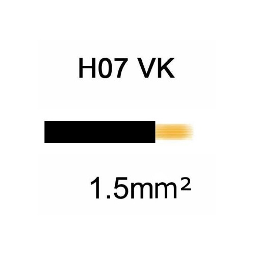 câble h07vk cuivre souple 1.5mm² noir
