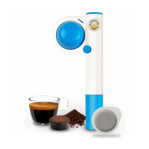 machine à café pump pop bleu/blanc - handpresso
