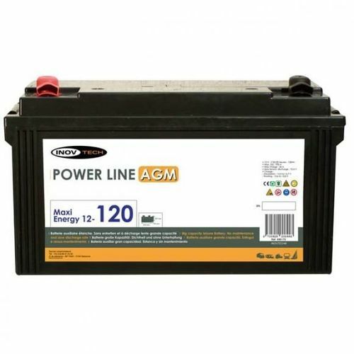 batterie camping car power line - agm 120 a/h 12 volts - inovtech