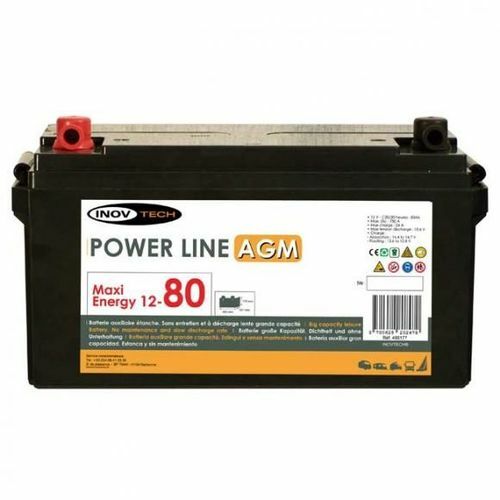 batterie camping car power line agm 12 volts - 80 a/h - inovtech